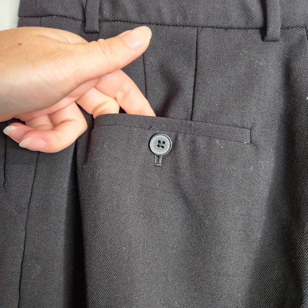 Aritzia Babaton Agency Cropped Pant Black City Wool Size 10 - Picture 10 of 15
